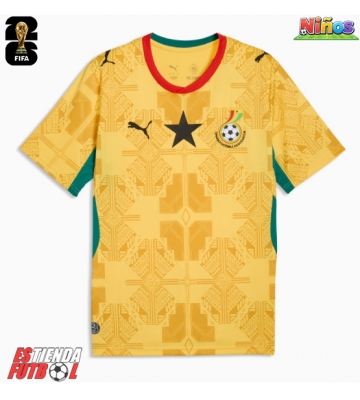 Ghana Segunda Equipación Niños Mundial 2026 Manga Corta (+ Pantalones cortos)